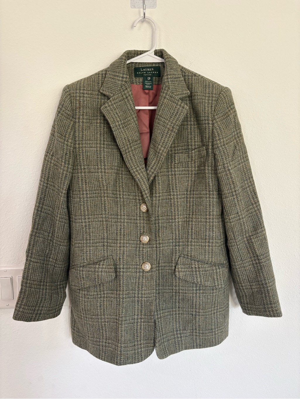 Lauren Ralph Lauren Vintage Plaid Wool Blazer
